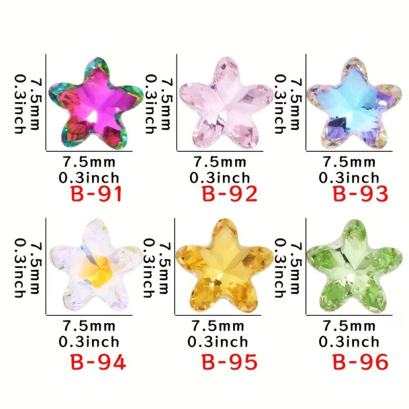 Starfish Rhinestones Nail Bling Crystal Gemstones Glass Pointed Back Nail Art