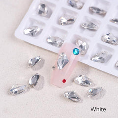 10 Pcs Nail Gems Rhinestones Iridescent Clear Crystals 3D Nail Charms