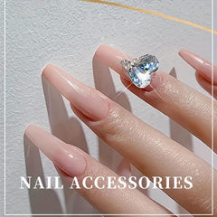 20pcs Peach Heart Nail Rhinestones K9 Crystal Art Gemstones