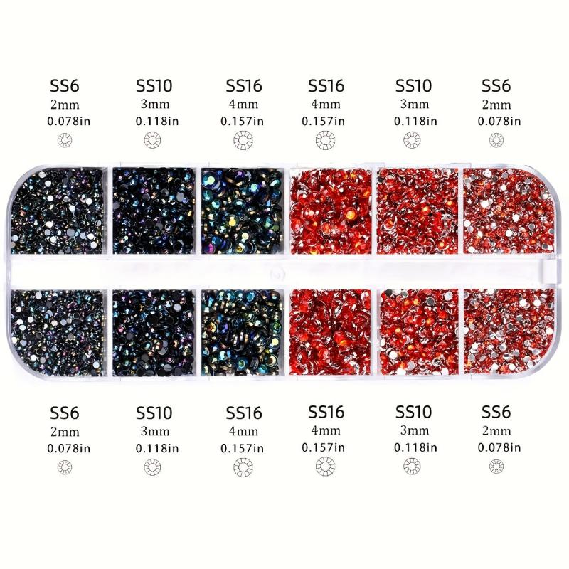 3100 Pcs Colorful Flat Back Crystal Rhinestones Nail Art Decoration Nail Gems