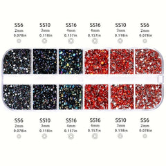 3100 Pcs Colorful Flat Back Crystal Rhinestones Nail Art Decoration Nail Gems