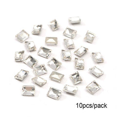 10pcs Aurora Nail Art Gemstones Rectangle Shape for DIY or Nail Salons