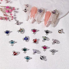 10 pcs Saturn Nail Charms 3D Rhinestone Nail Art Jewelry for DIY Crafts