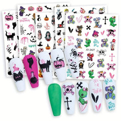 Halloween Nail Art Stickers Cartoon Designs Self Adhesive Nail Decal
