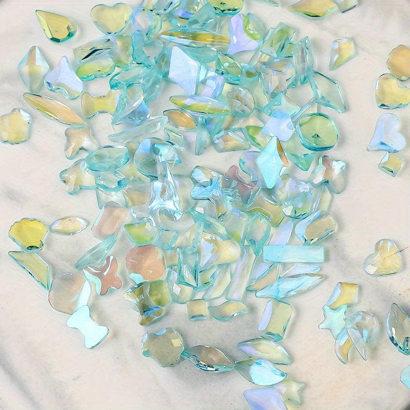 Aurora Cystal Nail Art Rhinestones Peach Sea Pink Grey Gemstones