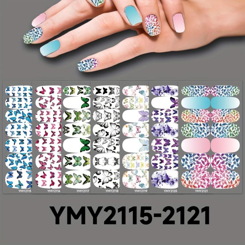 Butterfly Nail Polish Strips Long Lasting Nail Wraps for Easy Manicure