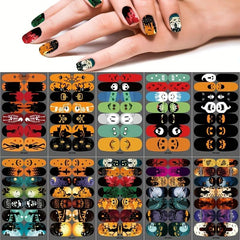 Halloween Nail Wraps Stickers Pumpkin Bat Ghost Self Adhesive Nail Art Decals