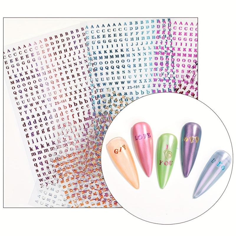 3D Holographic Laser Nail Art Stickers - Self Adhesive Decals for Manicure