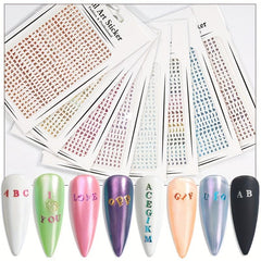 3D Holographic Laser Nail Art Stickers - Self Adhesive Decals for Manicure