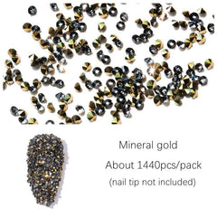 1440pcs Glitter Nail Gems Mini Rhinestones for Nail Art and Decoration