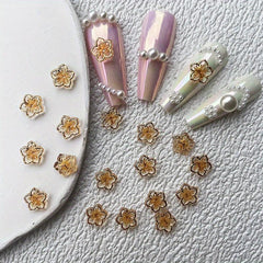 Colorful Flower Petals Acrylic Nail Charms for DIY Nail Art