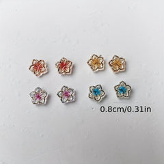 Colorful Flower Petals Acrylic Nail Charms for DIY Nail Art