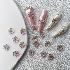 Colorful Flower Petals Acrylic Nail Charms for DIY Nail Art