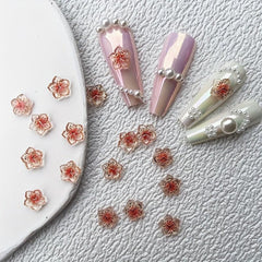 Colorful Flower Petals Acrylic Nail Charms for DIY Nail Art