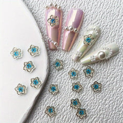 Colorful Flower Petals Acrylic Nail Charms for DIY Nail Art