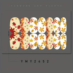 Flower Blossom Nail Polish Strips Self Adhesive Gel Nail Decals For Women