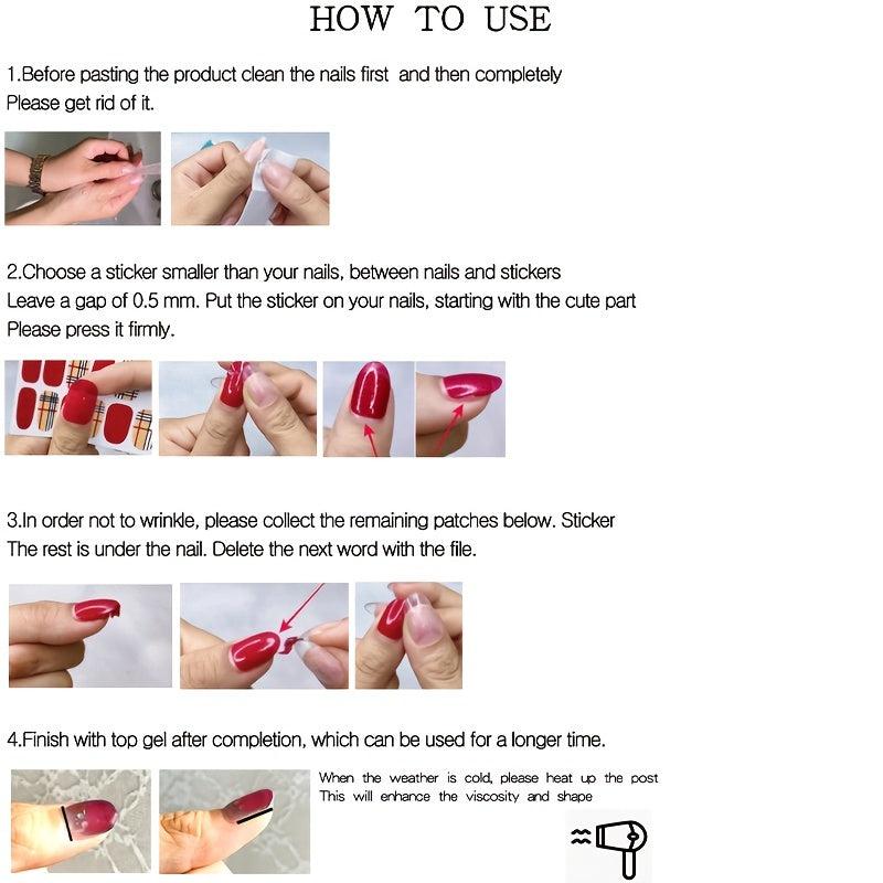 Chrysanthemum Nail Polish Strips Full Nail Wraps for Women and Girls