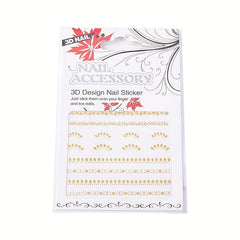 Bronzing Line Nail Stickers 3D Self Adhesive