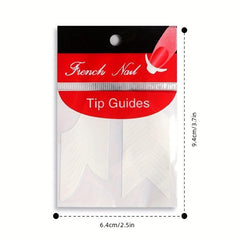 26pcs French Manicure Nail Stickers Set with Tweezers and Files