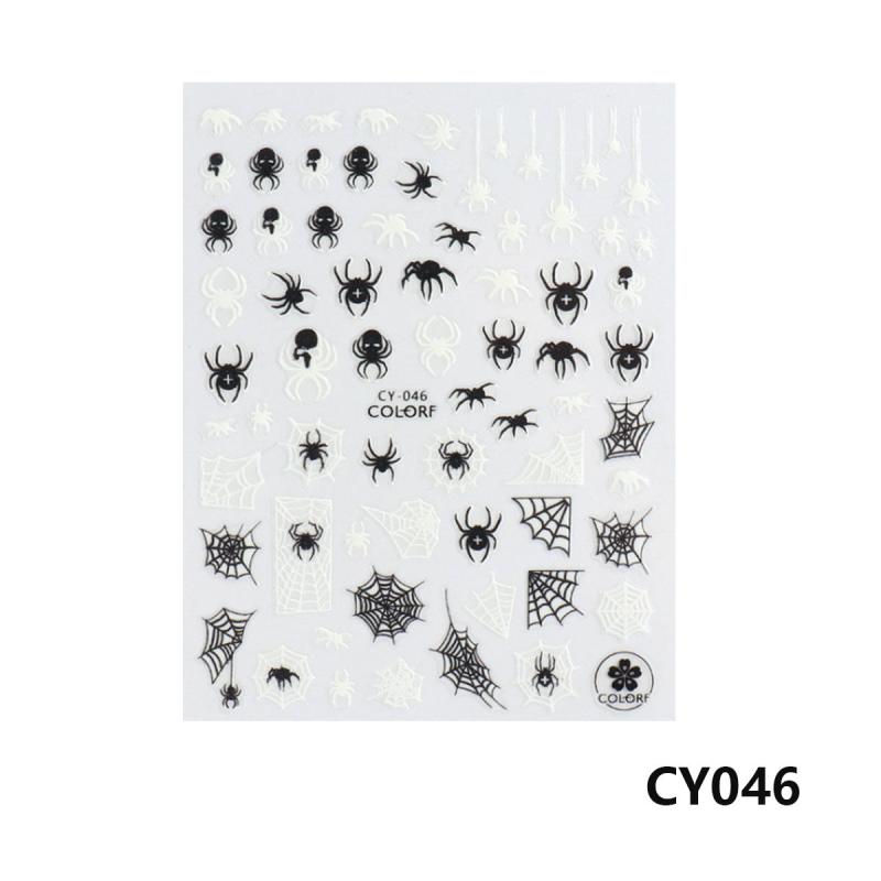 Halloween Nail Art Stickers Pumpkin Spider Skull Ghost Bat Cat Decals