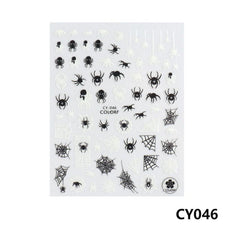 Halloween Nail Art Stickers Pumpkin Spider Skull Ghost Bat Cat Decals