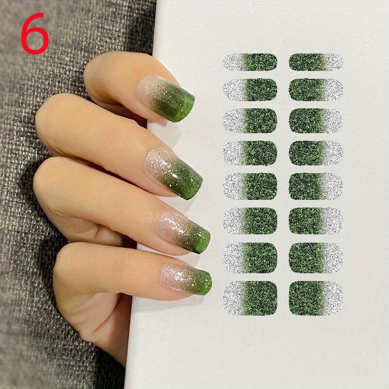 Gradient Glitter Nail Stickers Set for Women Girls