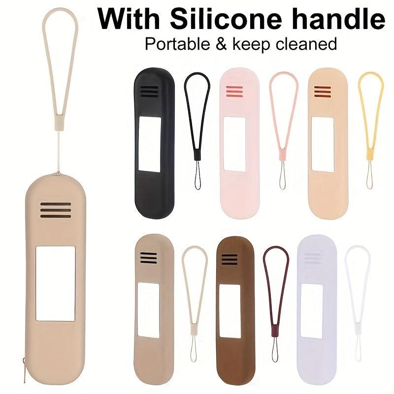 Travel Makeup Brush Holder With Mirror & Silicone Handle