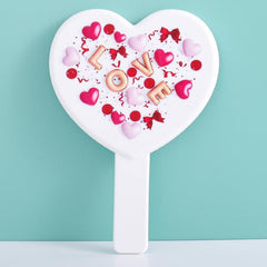 Heart Handheld Mirror Cartoon Bear Graphic Beauty Mirror