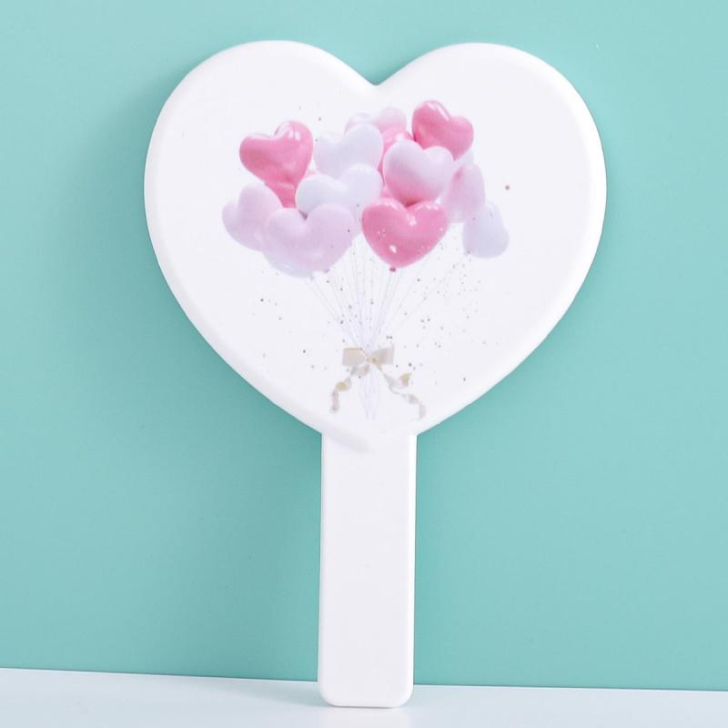 Heart Handheld Mirror Cartoon Bear Graphic Beauty Mirror