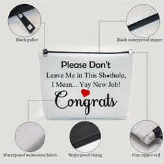 Funny Coworker Leaving Job Makeup Bag Farewell Gift