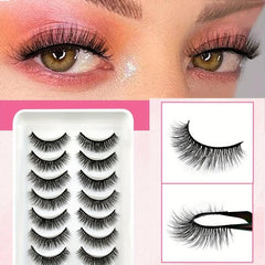 10 Pairs Fluffy Cross Thick Faux Mink False Eyelashes