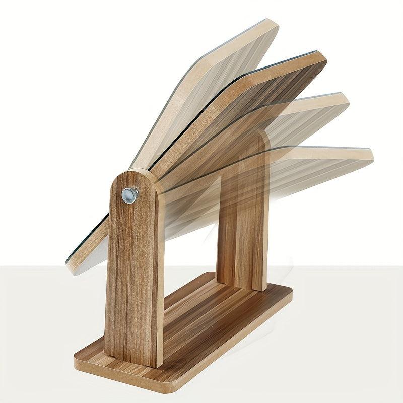 Wooden Desk Makeup Mirror 360 Degree Adjustable