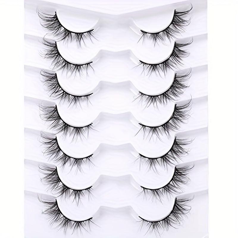 Wispy Lash Cluster Extension Cat Eye False Eyelashes 7 Pairs