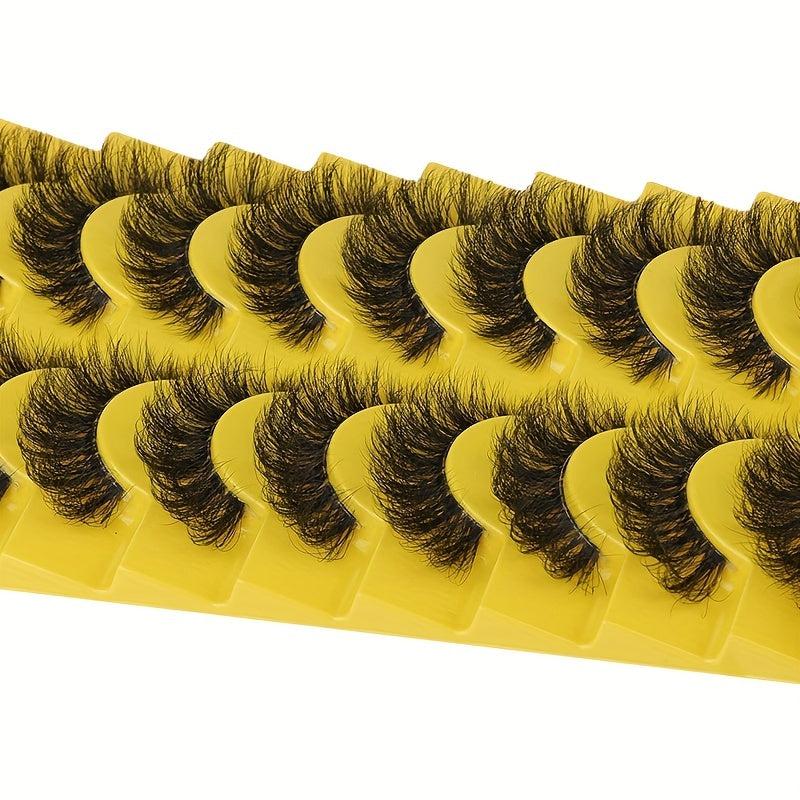 10 Pairs 3D Faux Mink Lashes Soft Wispy Volume Natural False Eyelashes