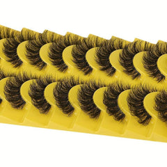 10 Pairs 3D Faux Mink Lashes Soft Wispy Volume Natural False Eyelashes
