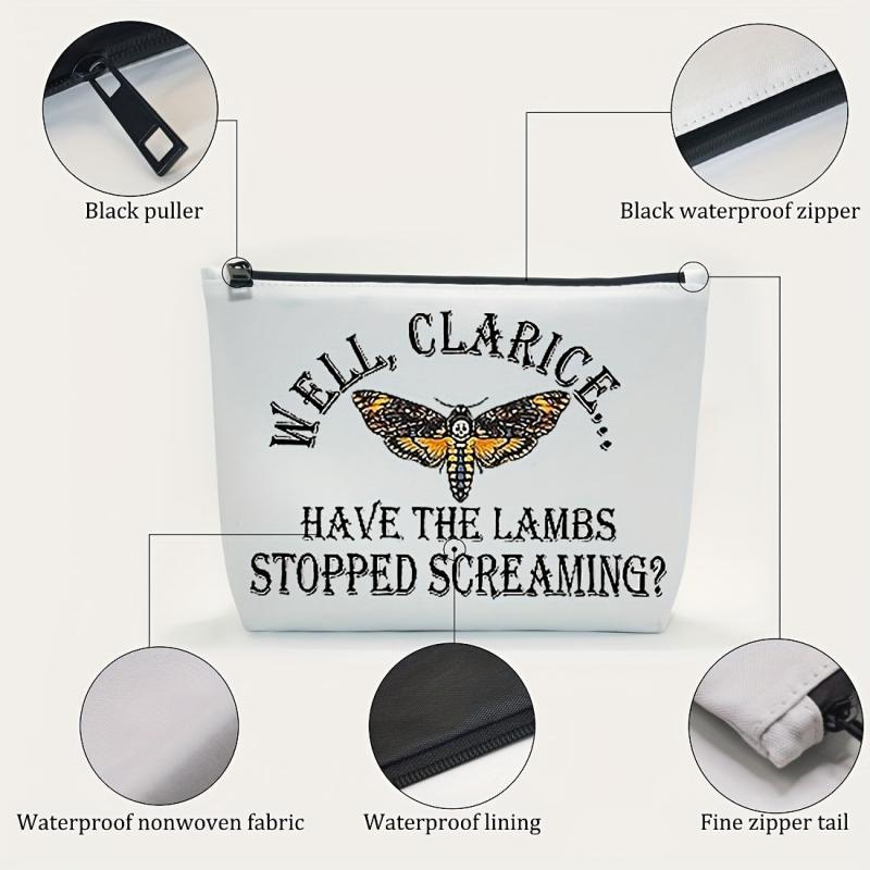 Clarice Lambs Stopped Makeup Bag Fan Gift Zipper Travel Bag