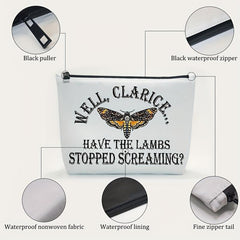 Clarice Lambs Stopped Makeup Bag Fan Gift Zipper Travel Bag