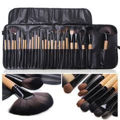 24pcs Makeup Brush Set Face Eye Lip Blending Brushes with Leather Case