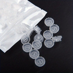 100Pcs Disposable Eyelashes Blossom Cup Eyelashes Glue Holder Plastic Stand