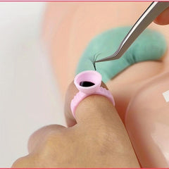 50pcs Eyelash Glue Rings Adjustable Tattoo Pigment Holder