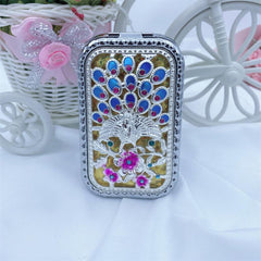 Hand Painted 3D Peacock Mini Folding Makeup Mirror