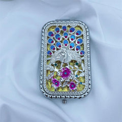 Hand Painted 3D Peacock Mini Folding Makeup Mirror