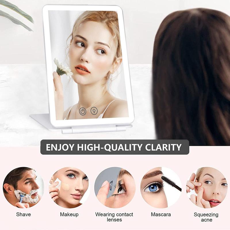 LED Makeup Mirror With 80 LED Lights Travel Touch Screen Cosmetic Mirror