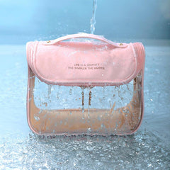 Clear Hanging Toiletry Bag Women Makeup Travel Handle Waterproof Zippered