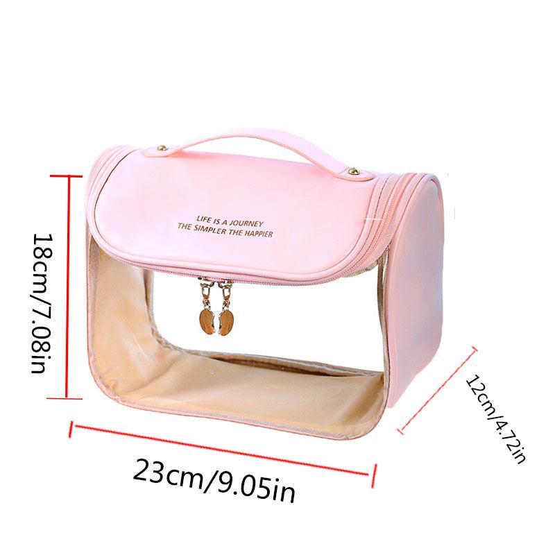 Clear Hanging Toiletry Bag Women Makeup Travel Handle Waterproof Zippered