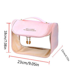 Clear Hanging Toiletry Bag Women Makeup Travel Handle Waterproof Zippered