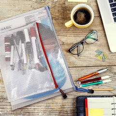 24pcs Assorted Size Mesh Zipper Pouches for Organization and Travel