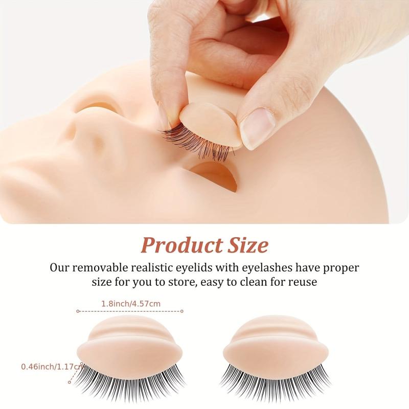 6 Pairs Replaceable Eyelids for Eyelash Training & Makeup Extension