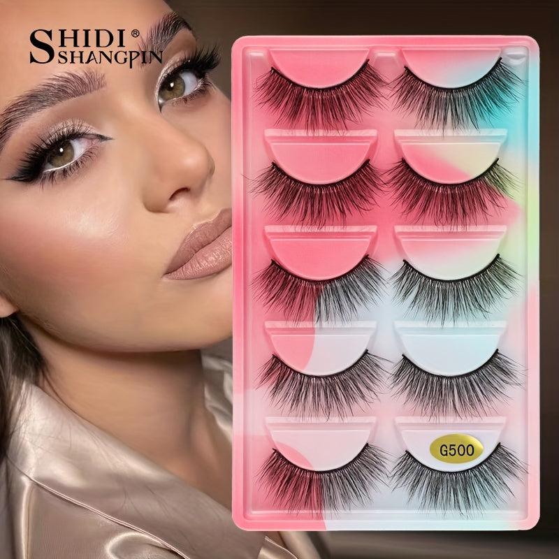 5 Pairs Natural Looking Faux Mink Lashes for Instant Glam