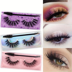 Natural 3D False Eyelashes & Brush Set